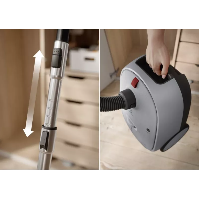 Tolmuimeja Electrolux EB61A5UG — 3,5 L tolmukott, 750 W, 12 m raadius, turbohari, roostevabast terasest teleskooptoru