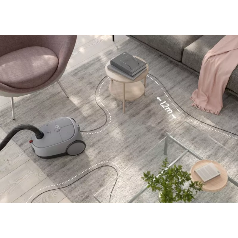 Tolmuimeja Electrolux EB61A5UG — 3,5 L tolmukott, 750 W, 12 m raadius, turbohari, roostevabast terasest teleskooptoru