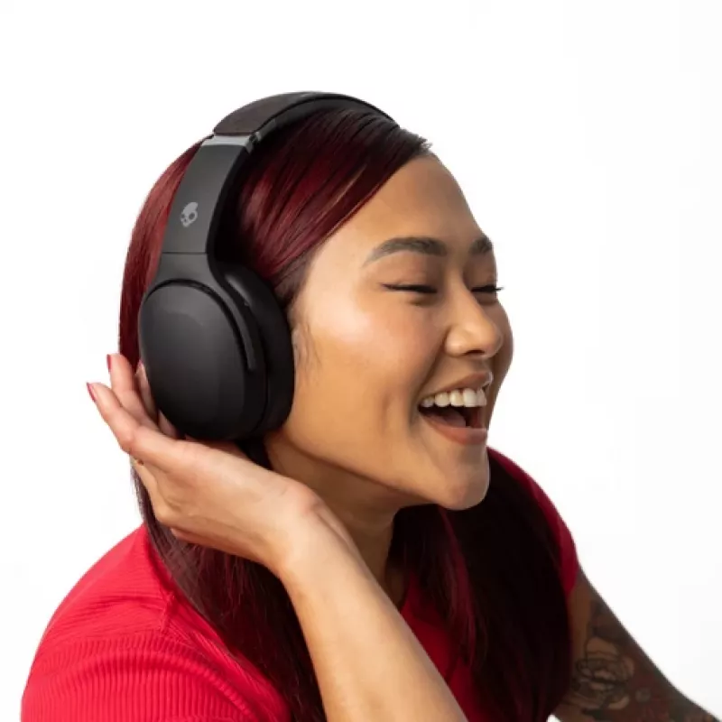 Kõrvaklapid Skullcandy Crusher Evo — juhtmevabad ja juhtmega üle-kõrva kõrvaklapid, Bluetooth 5.0, 40 h aku, USB-C, 3,5 mm, kokkupandavad, must