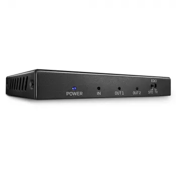 Lindy 2 Port HDMI 2.0 18G Splitter, HDMI, 2x HDMI, 3840 x 2160 pikslit, must, metallist, CE, FCC, RoHS, REACH, California Proposition 65