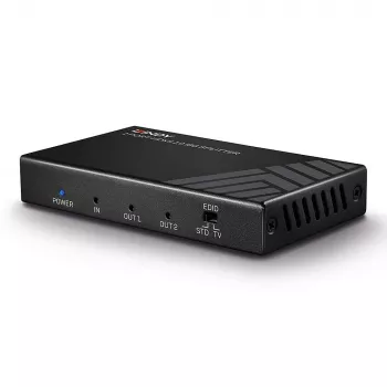 Lindy 2 Port HDMI 2.0 18G Splitter, HDMI, 2x HDMI, 3840 x 2160 pikslit, must, metallist, CE, FCC, RoHS, REACH, California Proposition 65