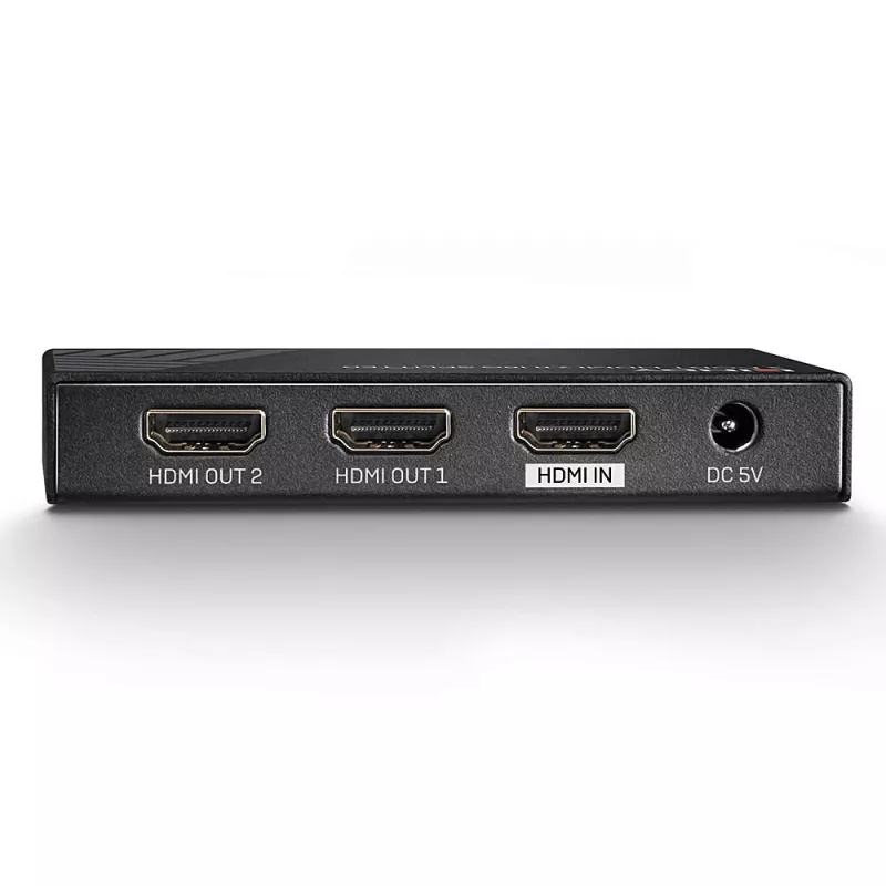 Lindy 2 Port HDMI 2.0 18G Splitter, HDMI, 2x HDMI, 3840 x 2160 pikslit, must, metallist, CE, FCC, RoHS, REACH, California Proposition 65