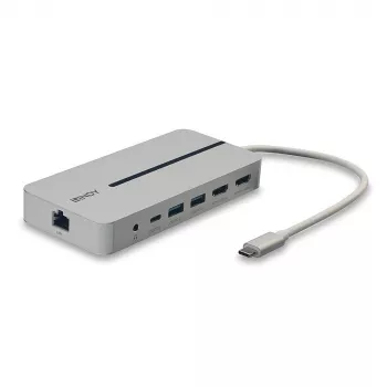 Lindy DST-Mx Duo USB-C sülearvuti / MacBook mini dokkimisjaam kahe ekraani (4K) ja 100 W läbiva laadimise toega