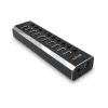 Lindy 10 pordiga USB 3.0 jaotur sisse-/väljalülititega