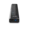 Lindy 10 pordiga USB 3.0 jaotur sisse-/väljalülititega