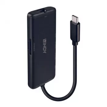 Lindy DST-Mini USB-C sülearvuti mini dokkimisjaam 4K toega ja 100W läbipääsu laadimisega
