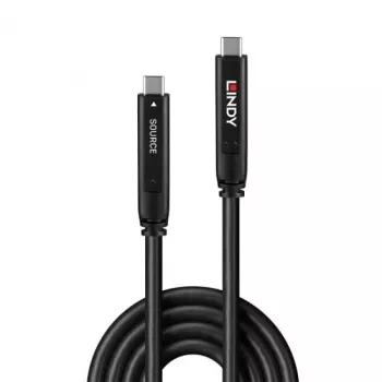 Lindy 10m USB 3.2 Gen 1 ja DP 1.4 Type C hübriidkaabel, 10 m, USB C, USB C, USB 3.2 Gen 1 (3.1 Gen 1), must