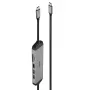 Lindy DST-Micro 140, USB-C sülearvuti mikro dokkimisjaam 4K toega ja 1,4 m 60 W laadimiskaabliga
