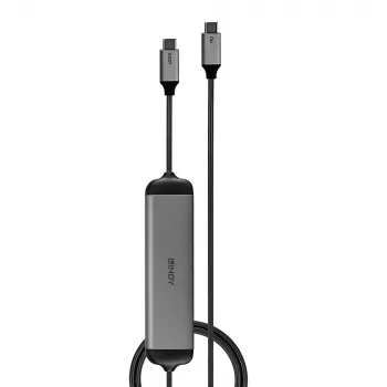 Lindy DST-Micro 140, USB-C sülearvuti mikro dokkimisjaam 4K toega ja 1,4 m 60 W laadimiskaabliga