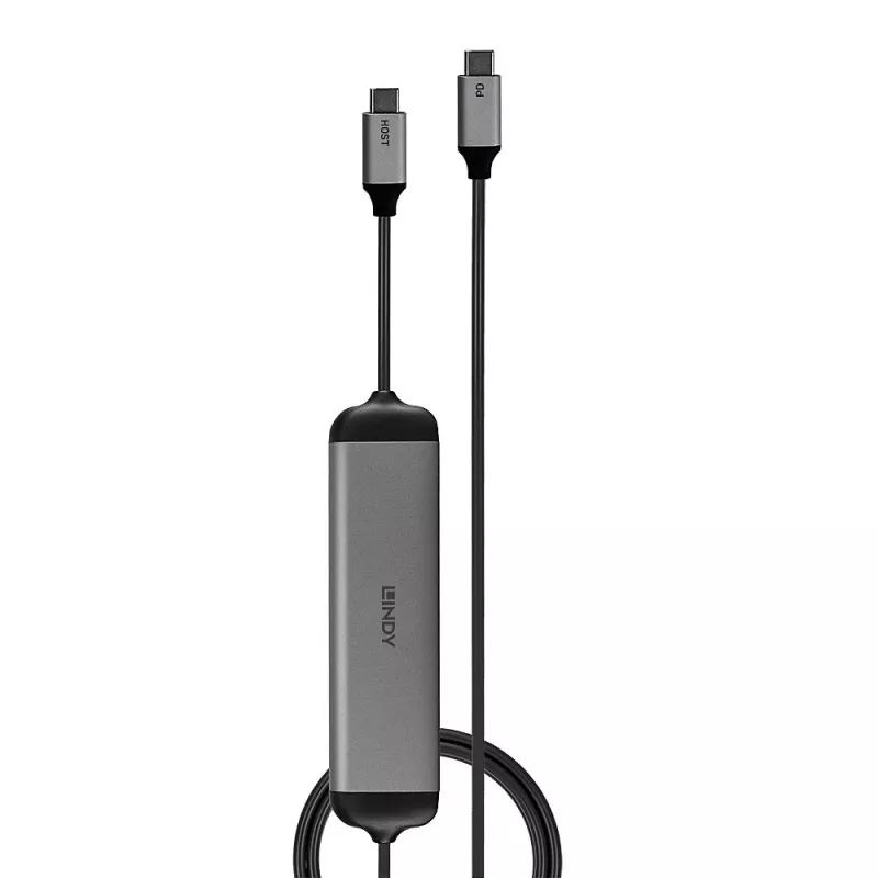 Lindy DST-Micro 140, USB-C sülearvuti mikro dokkimisjaam 4K toega ja 1,4 m 60 W laadimiskaabliga