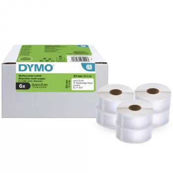DYMO Authentic LabelWriter mitmeotstarbelised sildid 32 mm x 57 mm 6 rulli, igas 1 000 kergesti eemaldatavat silti (6 000 tk) isekleepuvad LabelWriteri sildimasinatele