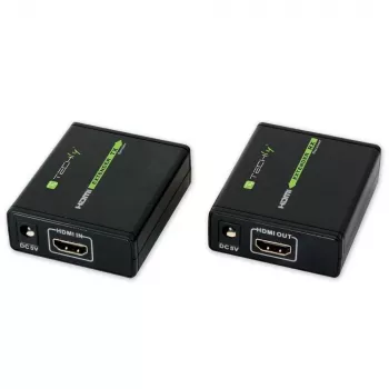 AV saatja ja vastuvõtja TECHLY IDATA EXT-E70 — HDMI pikendaja üle Cat6/6a/7 kaabli, Full HD 1920x1080, 60 m, 10,2 Gbit/s, HDCP, must