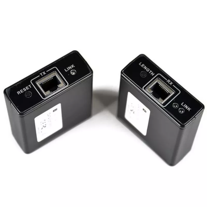 AV saatja ja vastuvõtja TECHLY IDATA EXT-E70 — HDMI pikendaja üle Cat6/6a/7 kaabli, Full HD 1920x1080, 60 m, 10,2 Gbit/s, HDCP, must