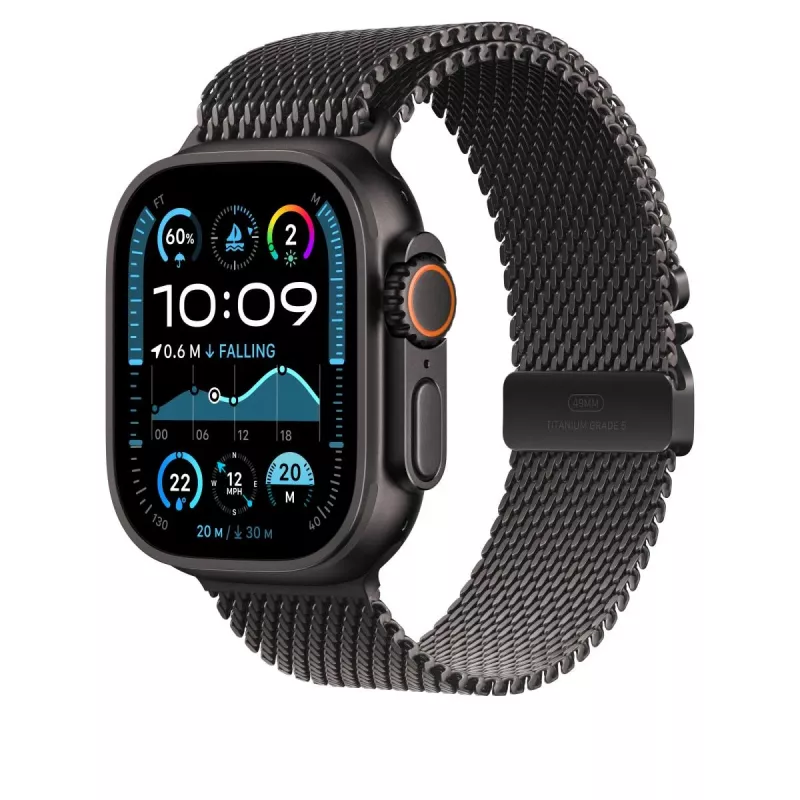 APPLE 49 mm must titaanist Milanese Loop - väike