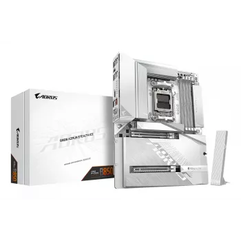 GIGABYTE B850 AORUS STEALTH ICE ATX-emaplaat AMD Socket AM5-le — B850, 14+2+2 VRM, DDR5 kuni 8200MHz (OC), 2×PCIe5, 2×PCIe4 M.2, Wi‑Fi 7, 5GbE