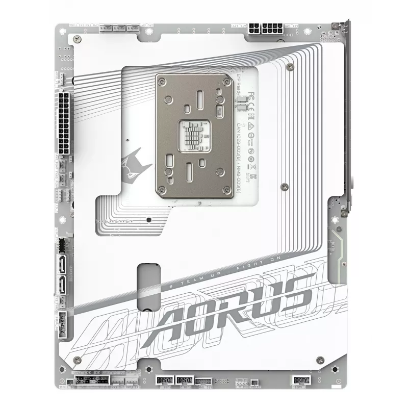 GIGABYTE B850 AORUS STEALTH ICE ATX-emaplaat AMD Socket AM5-le — B850, 14+2+2 VRM, DDR5 kuni 8200MHz (OC), 2×PCIe5, 2×PCIe4 M.2, Wi‑Fi 7, 5GbE
