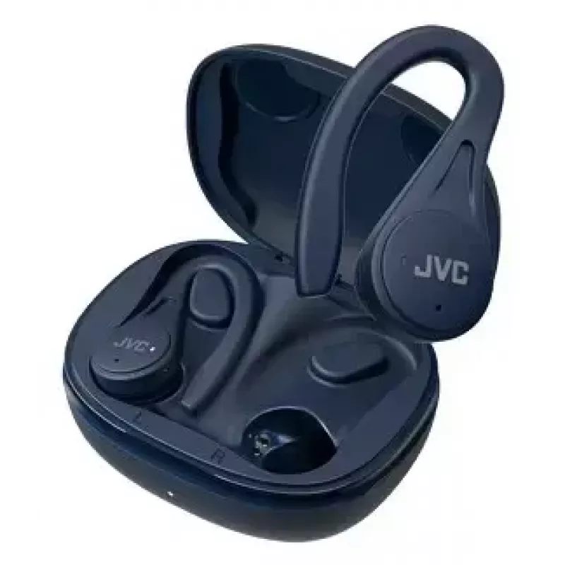 Kõrvasisesed kõrvaklapid JVC HA-EC25TAU — True Wireless, Bluetooth 5.1, IPX5, kõrvakinnitus, 6 mm draiverid, 30 h koos ümbrisega, sinine