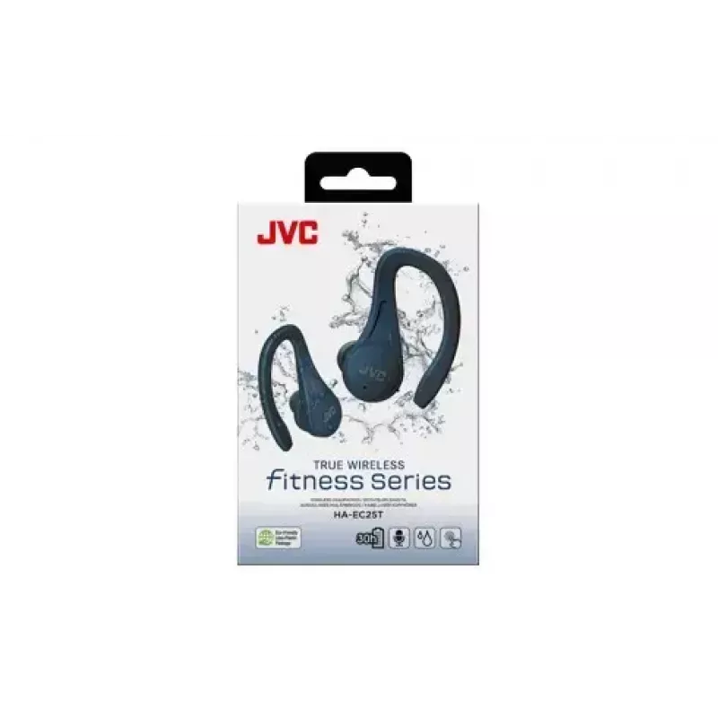 Kõrvasisesed kõrvaklapid JVC HA-EC25TAU — True Wireless, Bluetooth 5.1, IPX5, kõrvakinnitus, 6 mm draiverid, 30 h koos ümbrisega, sinine