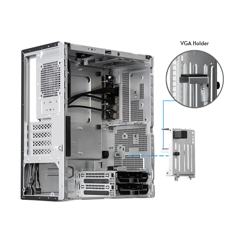PC korpus CHIEFTEC BS-20B-OP Midi Tower, must, microATX/Mini-ITX, 2x 3,5 tolli, max GPU 27 cm, 1x 5,25 tolli sahtel, USB-C