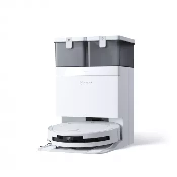 Robotolmuimeja Ecovacs Deebot T50 Pro Omni — 185 min tööaeg, 6400 mAh aku, 3 L baastolmu mahutavus, D-ToF lidar navigatsioon, märgpühkimine, 9 mm ületus