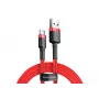 BASEUS põimitud Cafule kiirlaadimiskaabel – USB Type-A kuni USB-C 2A – 2m – Punane (Nailon)