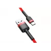 BASEUS põimitud Cafule kiirlaadimiskaabel – USB Type-A kuni USB-C 2A – 2m – Punane (Nailon)