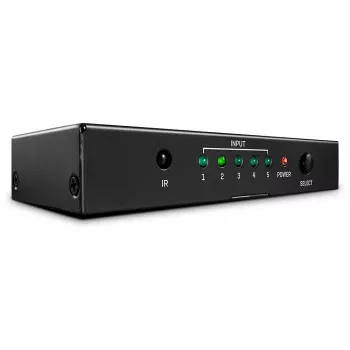 Lindy 5-pordiline HDMI 18G lüliti, HDMI, metall, must, 18 Gbit/s, RF, 4K Ultra HD