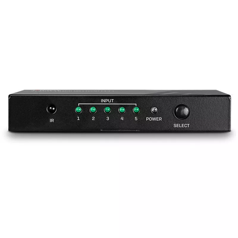 Lindy 5-pordiline HDMI 18G lüliti, HDMI, metall, must, 18 Gbit/s, RF, 4K Ultra HD