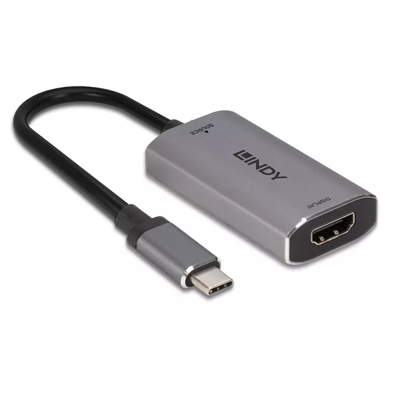 Lindy USB Type C HDMI 8K60 muundur, 0,11 m, USB USB-C, HDMI, isane, emane, sirge