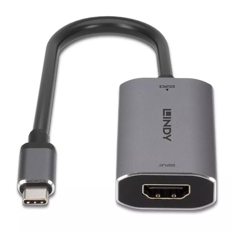 Lindy USB Type C HDMI 8K60 muundur, 0,11 m, USB USB-C, HDMI, isane, emane, sirge
