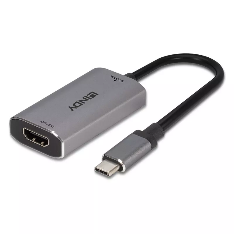 Lindy USB Type C HDMI 8K60 muundur, 0,11 m, USB USB-C, HDMI, isane, emane, sirge