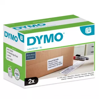 DYMO Authentic LabelWriter suure mahutavusega saatmisetiketid | (59 mm x 102 mm) | 2 rulli 575 kergesti eemaldatavat etiketti (1 150 postietiketti) | isekleepuvad | LabelWriter 4XL/5XL etiketiprinteritele