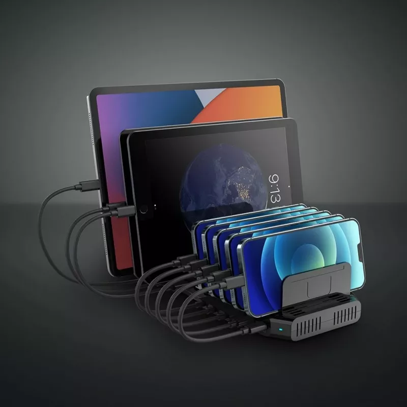 Lindy 120W 10 pordiga USB-laadimisjaam