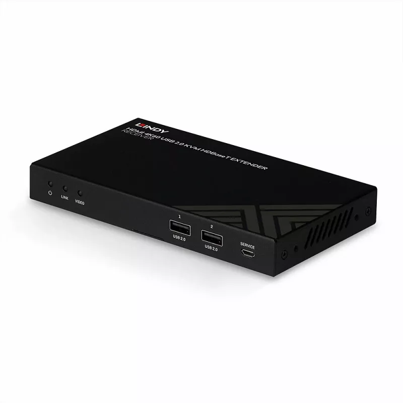 Lindy 150m Cat.6 HDMI 4K60, IR, RS-232 & Audio HDBaseT KVM pikendaja, vastuvõtja