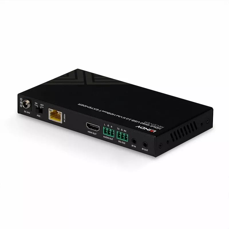 Lindy 150m Cat.6 HDMI 4K60, IR, RS-232 & Audio HDBaseT KVM pikendaja, vastuvõtja