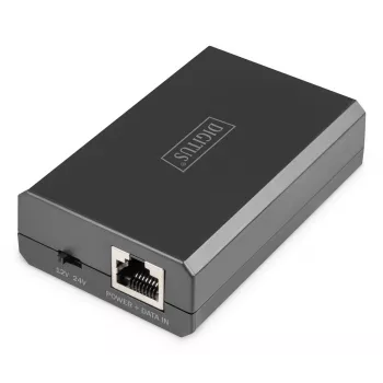 DIGITUS Gigabit Ethernet PoE jaotur 802.3af/at/bt Väljund: 12V/4.25A 24V/2.125A 51W
