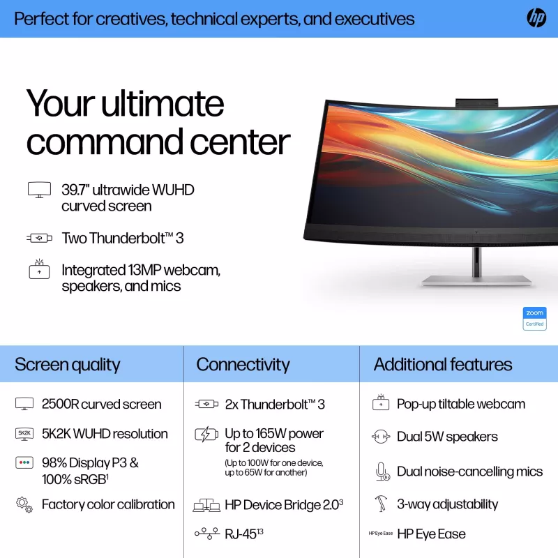HP Series 7 Pro 39.7-tolline 5K2K konverentsimonitor-740pm