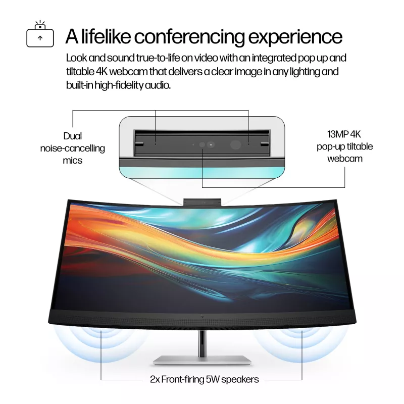 HP Series 7 Pro 39.7-tolline 5K2K konverentsimonitor-740pm