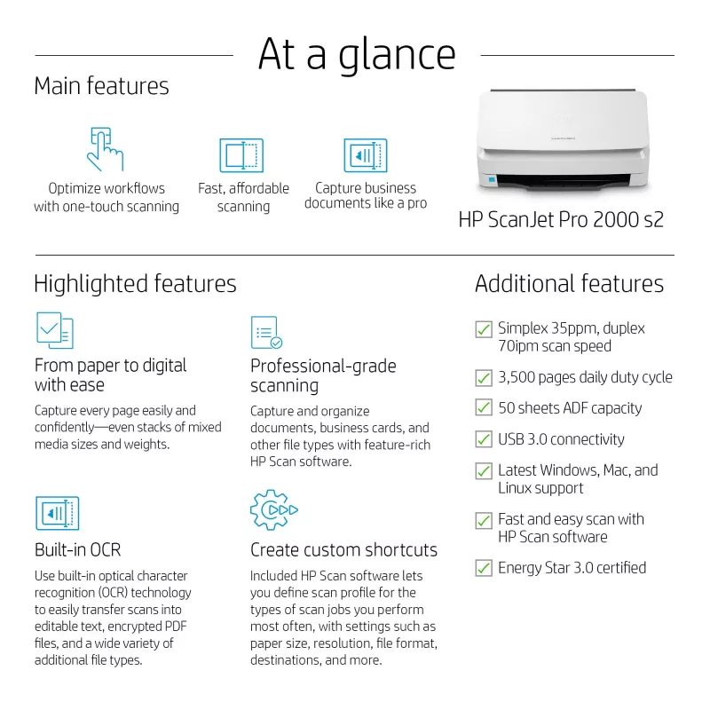 HP Scanjet Pro 2000 s2 lehtskanner