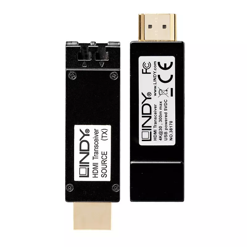 AV-saatja ja -vastuvõtja Lindy 300m fiiberoptiline HDMI 4K30 pikendaja