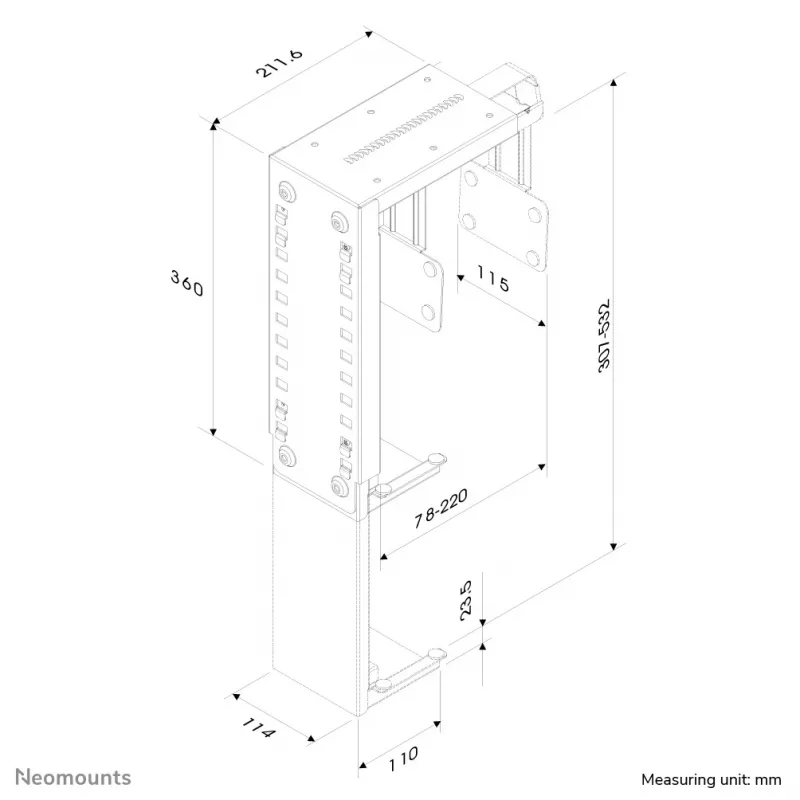 Neomounts CPU-D100Must CPU hoidik - max 30 kg - universaalne