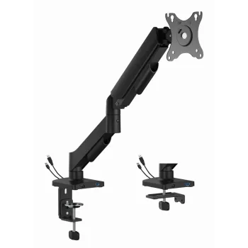 Gembird MA-DA1U-01 reguleeritav laua monitorihoidja USB-portidega, 17-32 tolli (kuni 81,3 cm), maks. 9 kg, VESA 75x75/100x100, must