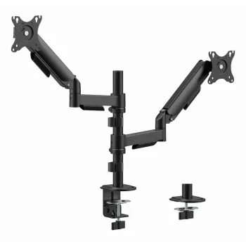 Gembird MA-DA2P-02 kuvari lauakinnitus kahele ekraanile, kuni 81,3 cm (32 tolli), VESA 75x75–100x100, maksimaalne kaal 9 kg igaühele, klamber/läbiviiguga, must
