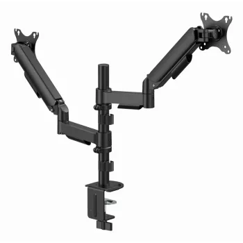 Gembird MA-DA2P-02 kuvari lauakinnitus kahele ekraanile, kuni 81,3 cm (32 tolli), VESA 75x75–100x100, maksimaalne kaal 9 kg igaühele, klamber/läbiviiguga, must