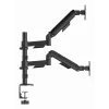 Gembird MA-DA2P-02 kuvari lauakinnitus kahele ekraanile, kuni 81,3 cm (32 tolli), VESA 75x75–100x100, maksimaalne kaal 9 kg igaühele, klamber/läbiviiguga, must