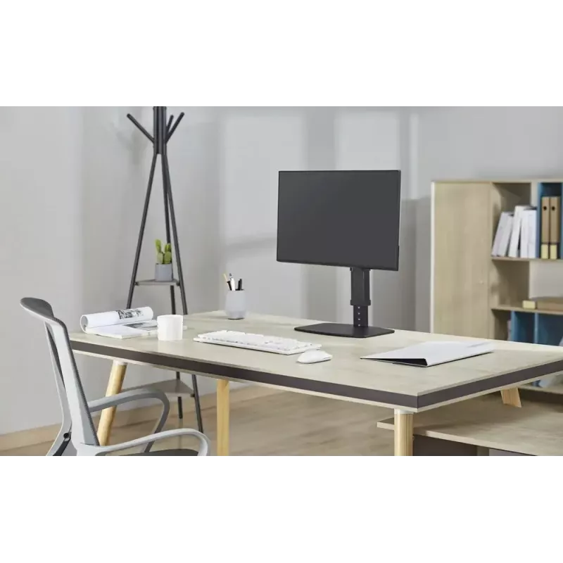 Monitor desk stand GEMBIRD MS-D1ST-02 — height-adjustable full-motion for 17–32 inch screens, max 8 kg, VESA 75x75–100x100, Must