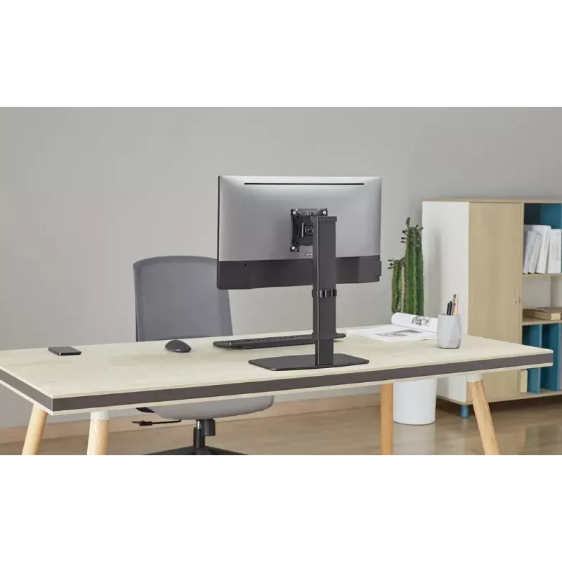 Monitor desk stand GEMBIRD MS-D1ST-02 — height-adjustable full-motion for 17–32 inch screens, max 8 kg, VESA 75x75–100x100, Must