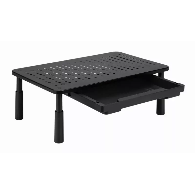 Monitorialus GEMBIRD MS-TABLE-D-01 — kõrgusega reguleeritav lauatõstuk 1 sahtliga, teras, 140 mm kõrgus, toetab 1 ekraani, 20 kg kandevõime