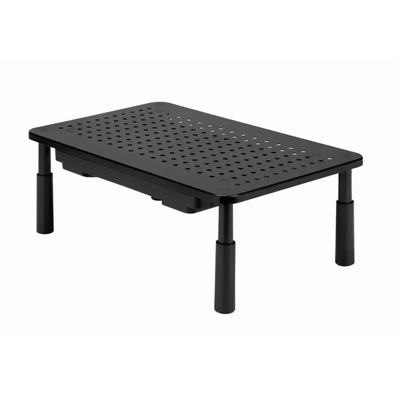 Monitorialus GEMBIRD MS-TABLE-D-01 — kõrgusega reguleeritav lauatõstuk 1 sahtliga, teras, 140 mm kõrgus, toetab 1 ekraani, 20 kg kandevõime