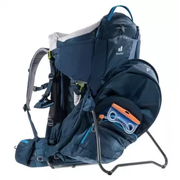 Beebikandur seljakott DEUTER Kid Comfort polüamiidist sinine, max koormus 22 kg, kaal 3.23 kg, mõõtmed 72×43×34 cm